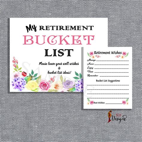 Retirement Bucket List Template